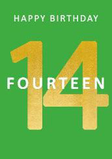 Picture of HAPPY BIRTHDAY 14 CARD GREEN